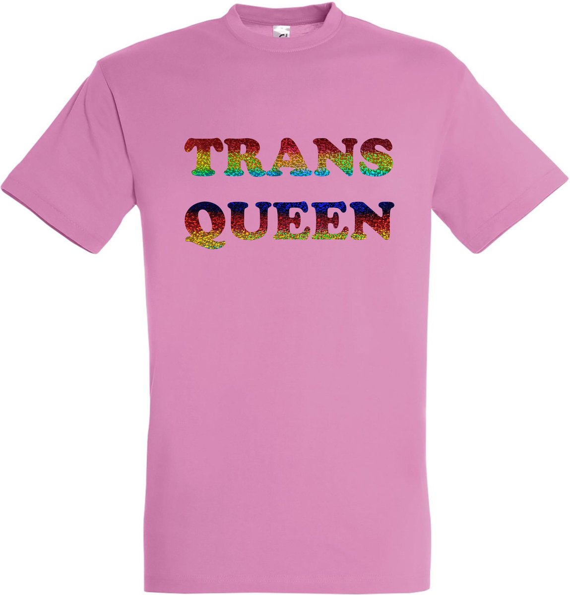 T-shirt Transqueen | Regenboog vlag | Gay pride kleding | Pride shirt | Roze | maat L